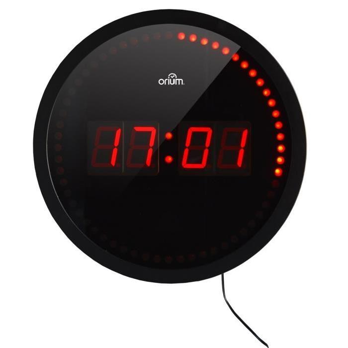 LIBERTY Horloge a LED Ř30 cm noir et rouge