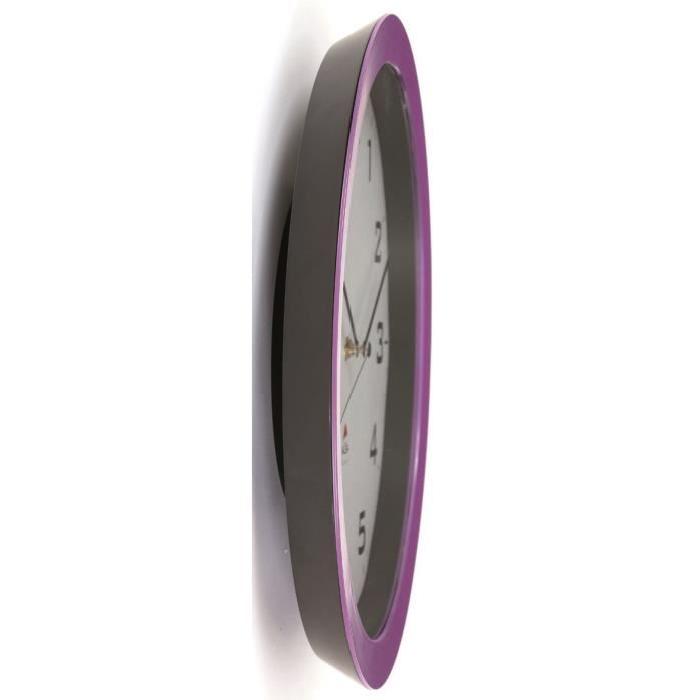 ALBA Horloge silencieuse 38cm quartz - Prune - 38,5x38,5x5,5cm