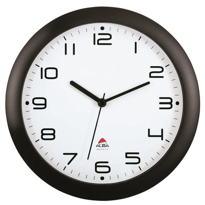 ALBA Horloge silencieuse 30cm quartz - Noir - 30,5x30,5x5cm