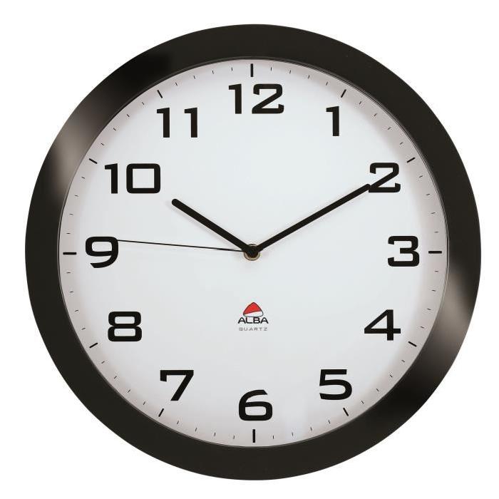 ALBA Horloge silencieuse 38cm quartz - Noir - 38,5x38,5x5,5cm