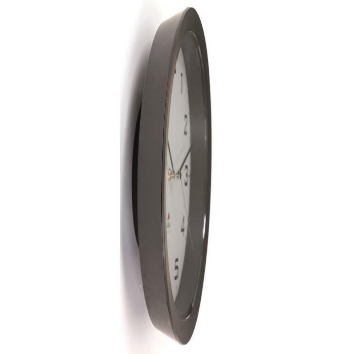 ALBA Horloge silencieuse 38cm quartz - Noir - 38,5x38,5x5,5cm