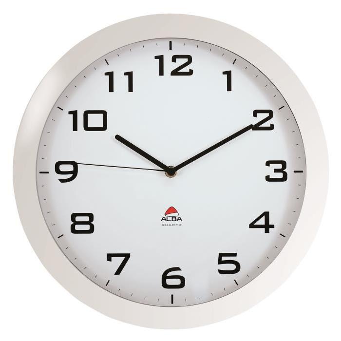 ALBA Horloge silencieuse 38cm quartz - Blanc - 38,5x38,5x5,5cm
