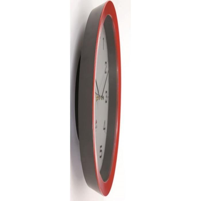 ALBA Horloge silencieuse 38cm quartz - Rouge - 38,5x38,5x5,5cm