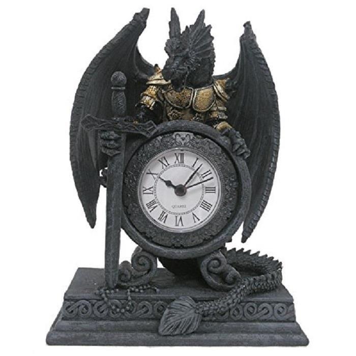 Horloge Dragon en Armure - 20 cm