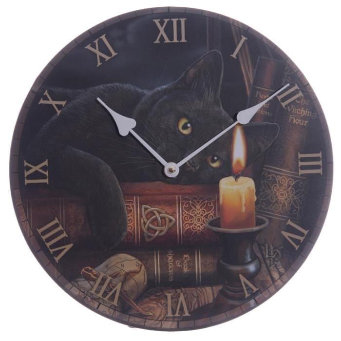 Horloge murale avec Chat Sorcier - 30cm