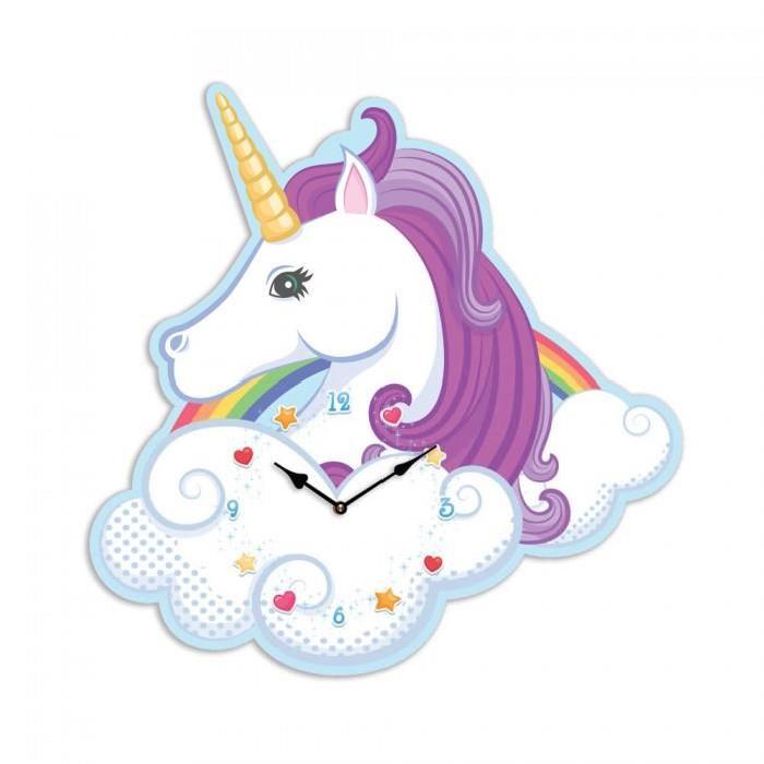 Horloge murale forme de Licorne - 31 cm