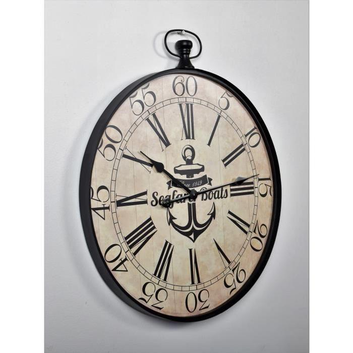 CLOCK Horloge murale Mer - Diametre 60x71x4cm