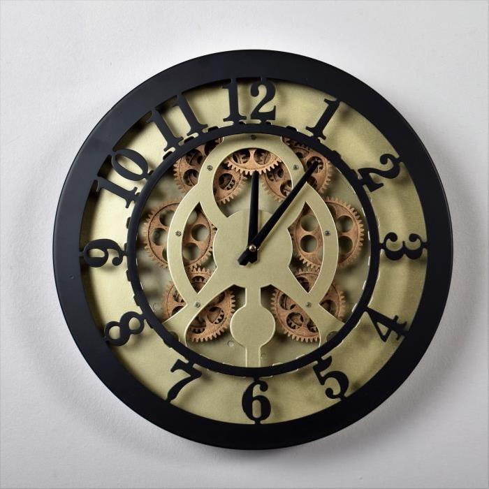 CLOCK Horloge métal Mécanisme mouvement - Diametre 40x7cm