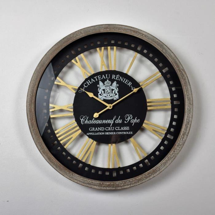 CLOCK Horloge métal Château - Diametre 60cm