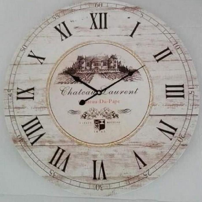 CLOCK Horloge Pendule MDF château - Diametre 60cm