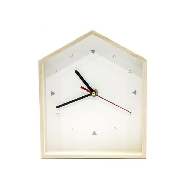 Horloge murale Maison 17,9x6x21,8 cm Blanc