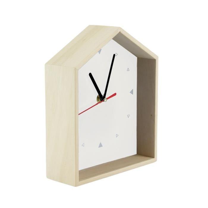 Horloge murale Maison 17,9x6x21,8 cm Blanc