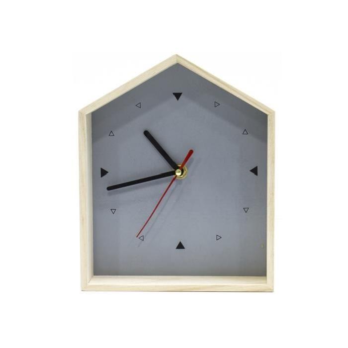 Horloge murale Maison 17,9x6x21,8 cm Gris