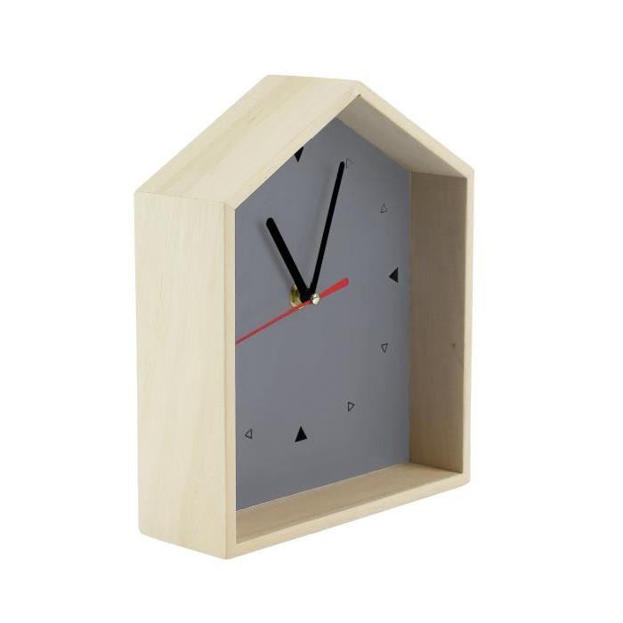 Horloge murale Maison 17,9x6x21,8 cm Gris