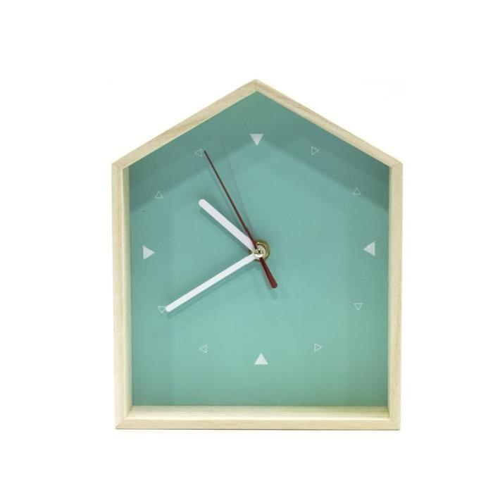 Horloge murale Maison 17,9x6x21,8 cm Vert