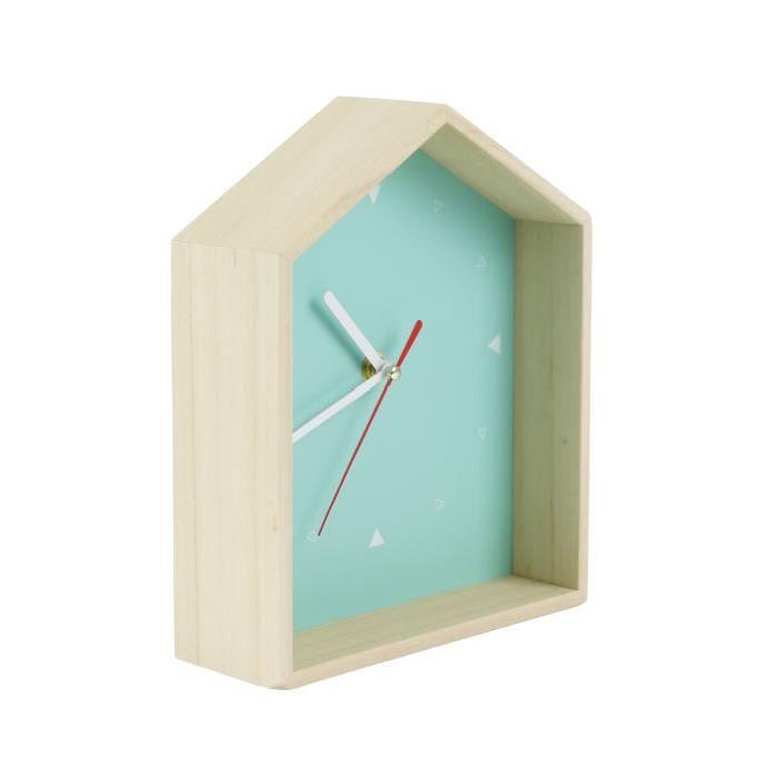 Horloge murale Maison 17,9x6x21,8 cm Vert