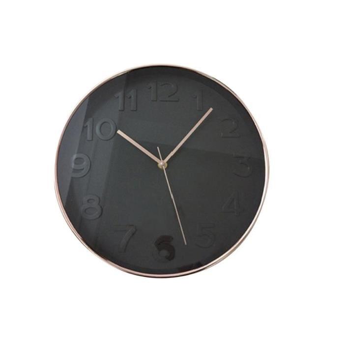 Horloge murale ronde diametre 30,5 cm Noir