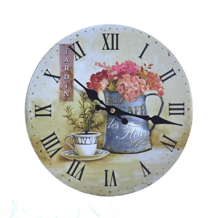 CHARM Horloge murale Ř28 cm rose et rouge