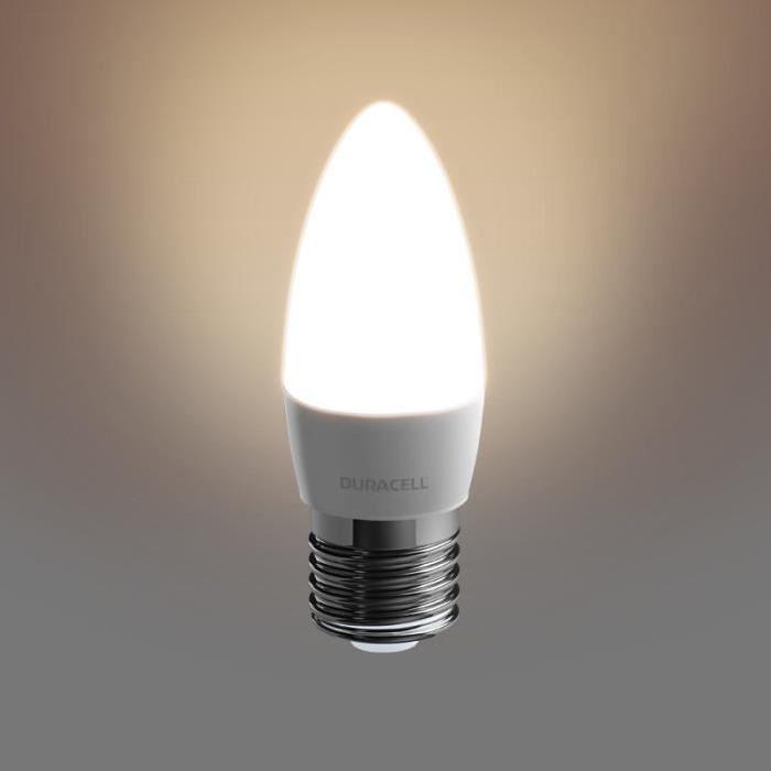 DURACELL Ampoule LED E27 flamme 3,4 W équivalent 25 W blanc chaud