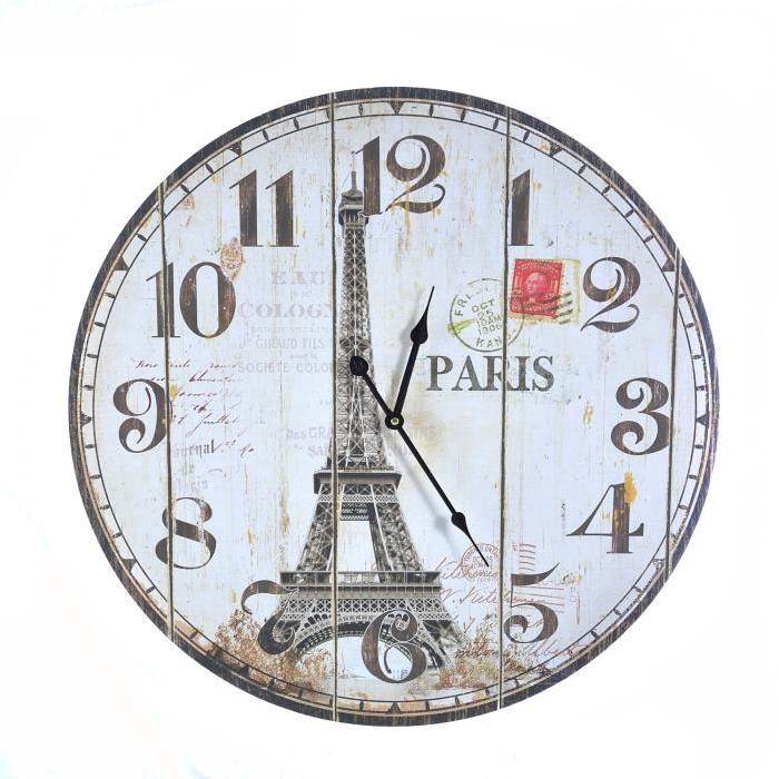 PARIS3 Horloge murale Ř60 cm beige