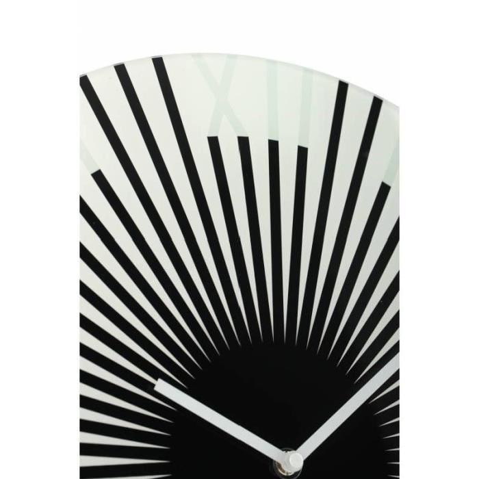 NEXTIME Horloge murale - Sticks - Verre - Noir  Ř 43 cm