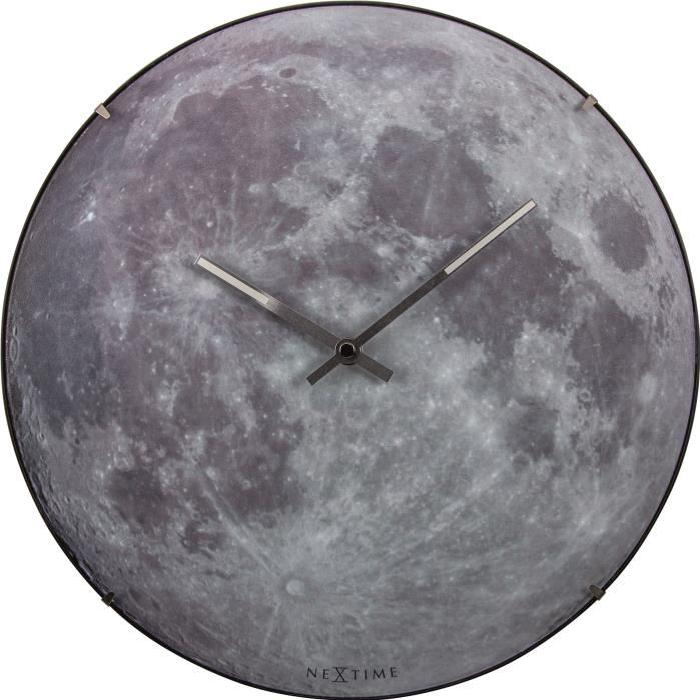 NEXTIME Horloge murale - Moon Dome Dome - Plastique Ř 35 cm