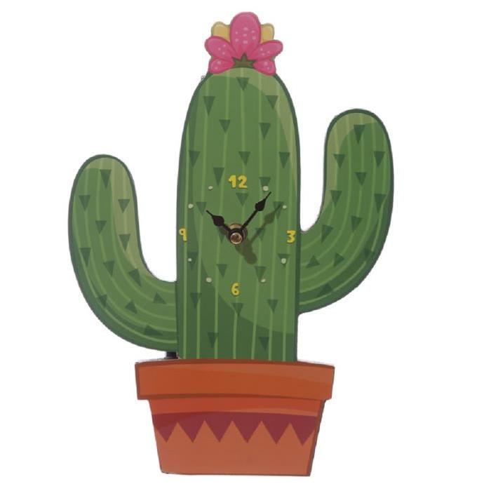 Horloge murale en forme de Cactus - 30 cm