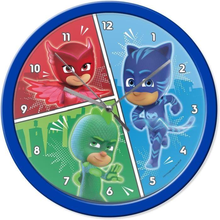 PYJAMASQUES Horloge ?25 cm - Bleu / rouge / vert