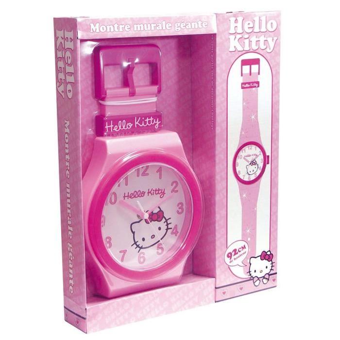 HELLO KITTY Montre Murale Géante 92 cm rose