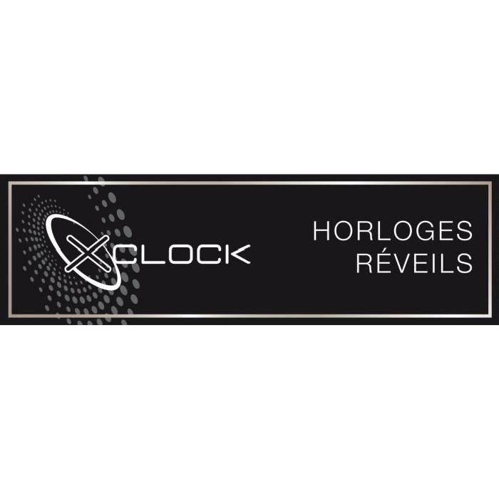 XCLOCK Horloge silencieuse Carre - Diametre 28 cm - Noir