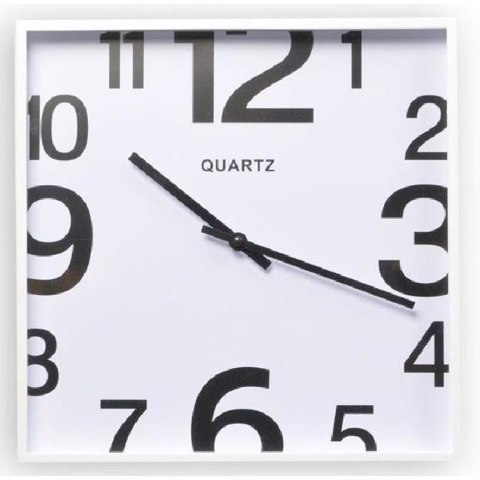 XCLOCK Horloge silencieuse Carre - Diametre 28 cm - Blanc