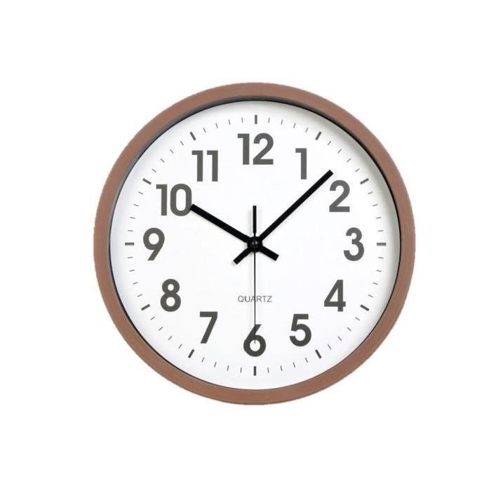 XCLOCK Horloge silencieuse imitation bois Wood - Diametre 30 cm