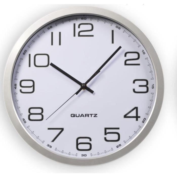 XCLOCK Horloge silencieuse Right - 35 x 4 cm - Blanc