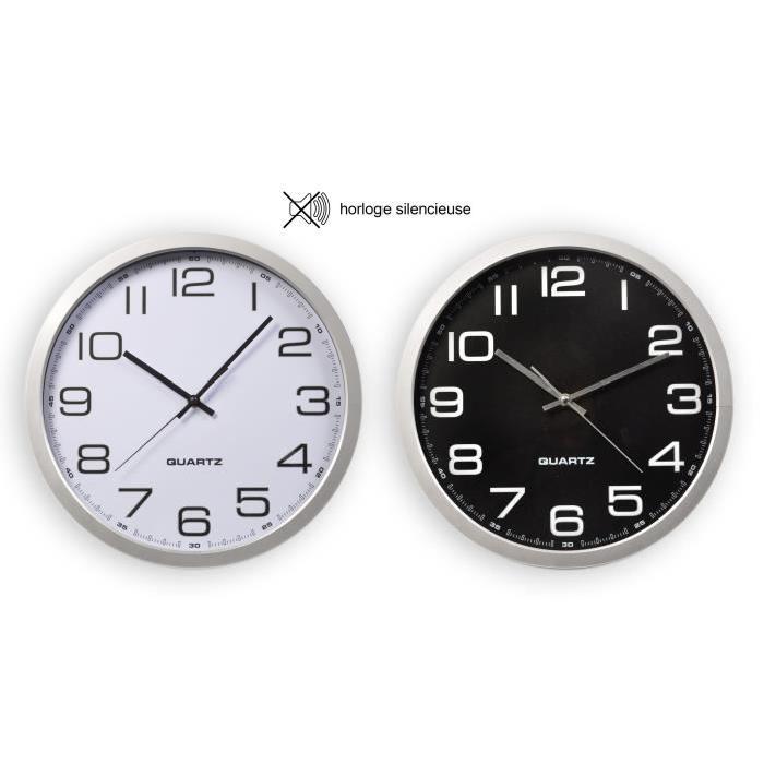 XCLOCK Horloge silencieuse Right - 35 x 4 cm - Blanc