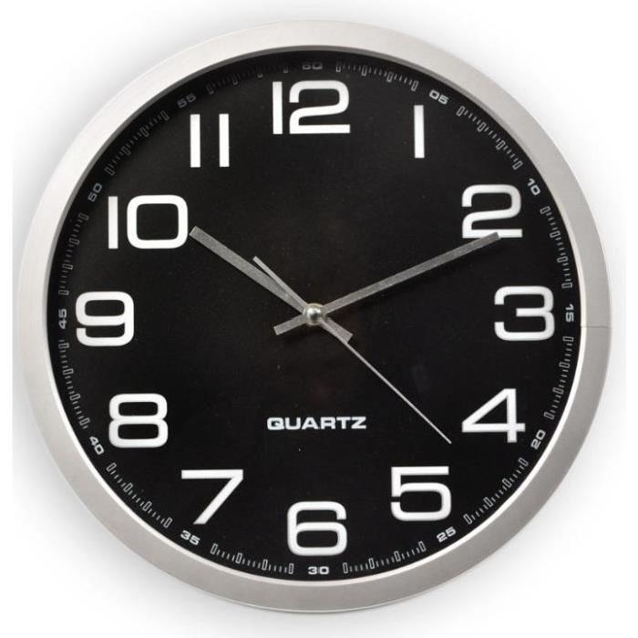 XCLOCK Horloge silencieuse Right - 35 x 4 cm - Noir