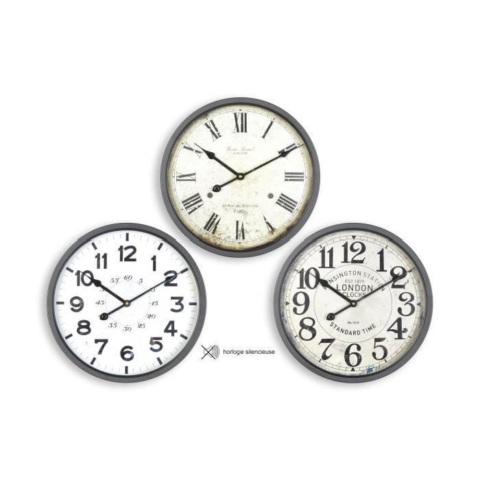XCLOCK Horloge métal Comtoise - Diametre 35,5 cm