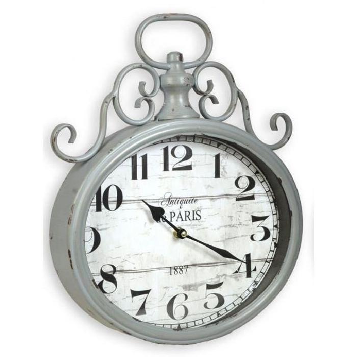 XCLOCK Horloge métal quai de gare Industry - Gris - Diametre 40 cm