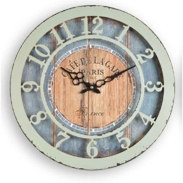 XCLOCK Horloge métal Chic - Diametre 40 cm - Bleu