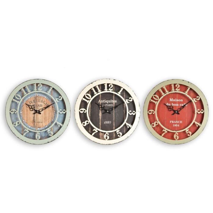 XCLOCK Horloge métal Chic - Diametre 40 cm - Noir