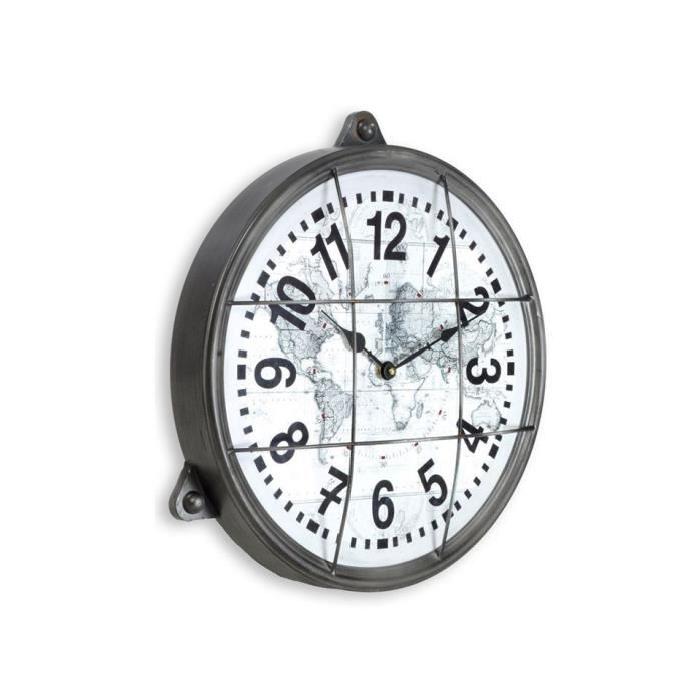 XCLOCK Horloge métal World - 41 x 8,5 x 43,5 cm