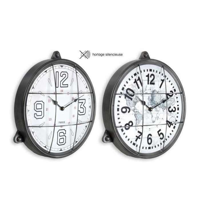 XCLOCK Horloge métal World - 41 x 8,5 x 43,5 cm