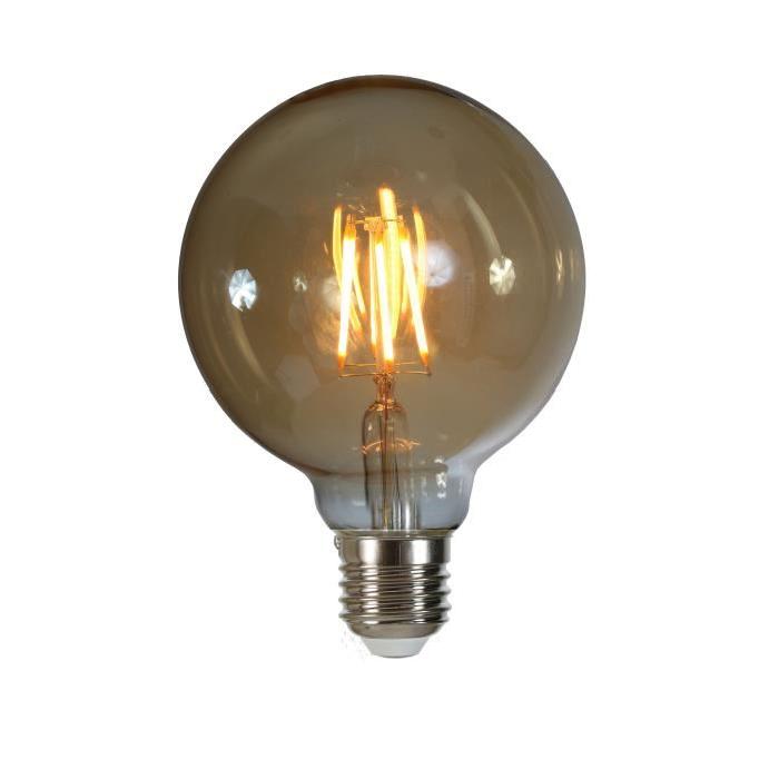 Ampoule LED filament vintage ambrée E27 6 W équivalent a 60 W blanc chaud