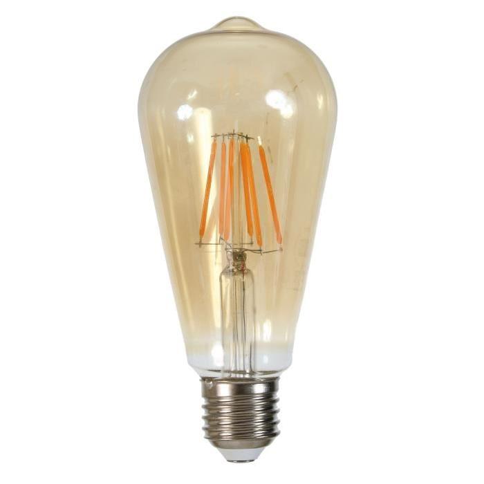 Ampoule LED filament Edison E27 6 W équivalent a 60 W blanc chaud