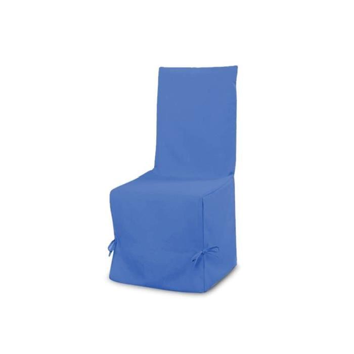 SOLEIL D'OCRE Housse de chaise en coton Panama - Bleu