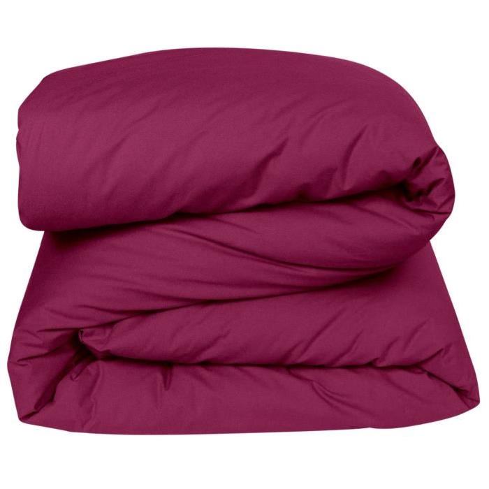 VENT DU SUD Housse de couette Percale Manoir - Aubergine - 140x200 cm