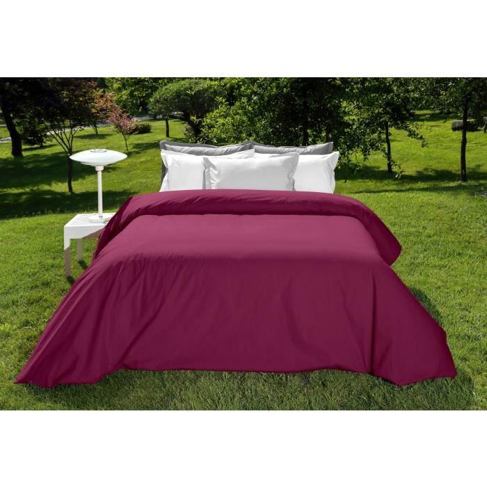 VENT DU SUD Housse de couette Percale Manoir - Aubergine - 220x240 cm