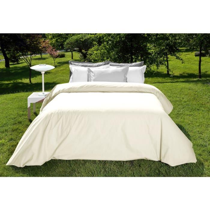 VENT DU SUD Housse de couette Percale Manoir - Ivoire - 220x240 cm