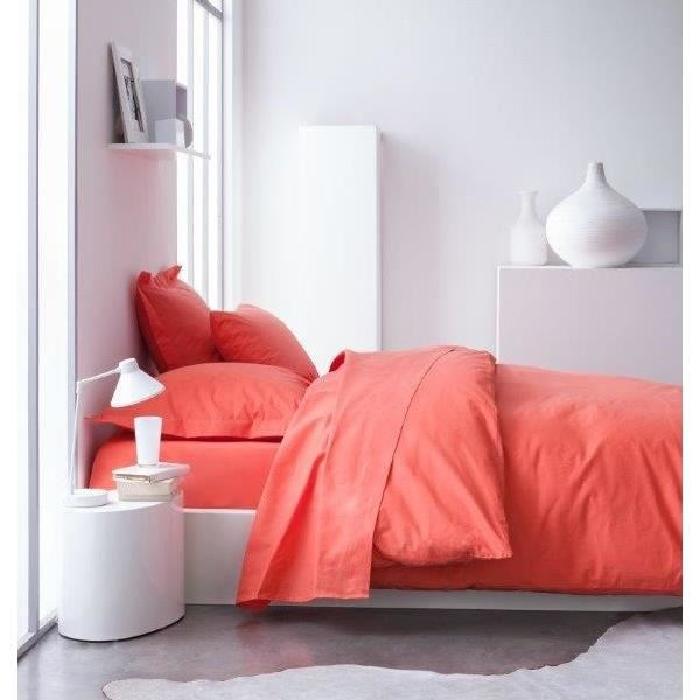 TODAY Housse de couette 100% coton 140x200cm CORAIL