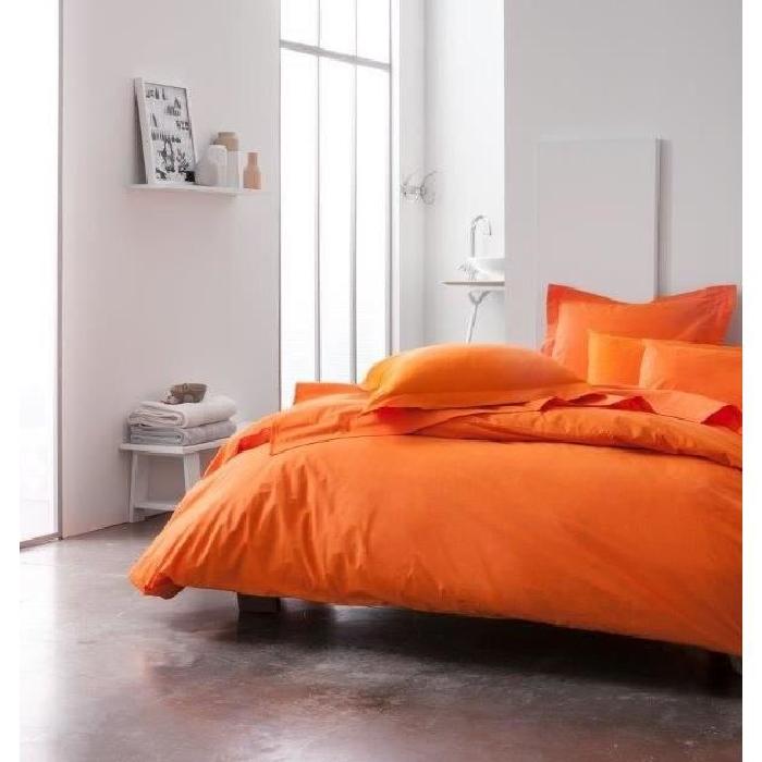 TODAY Housse de couette 100% Coton 220x240cm MANDARINE