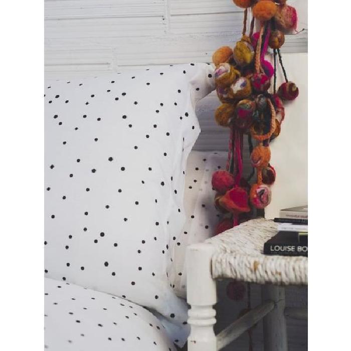 SISOMDOS Housse de couette Dots 240x220 cm noir et blanc